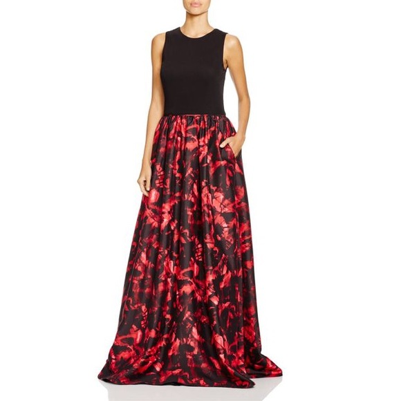 Aidan Mattox Sleeveless Floral Print Ballgown - Picture 4 of 4